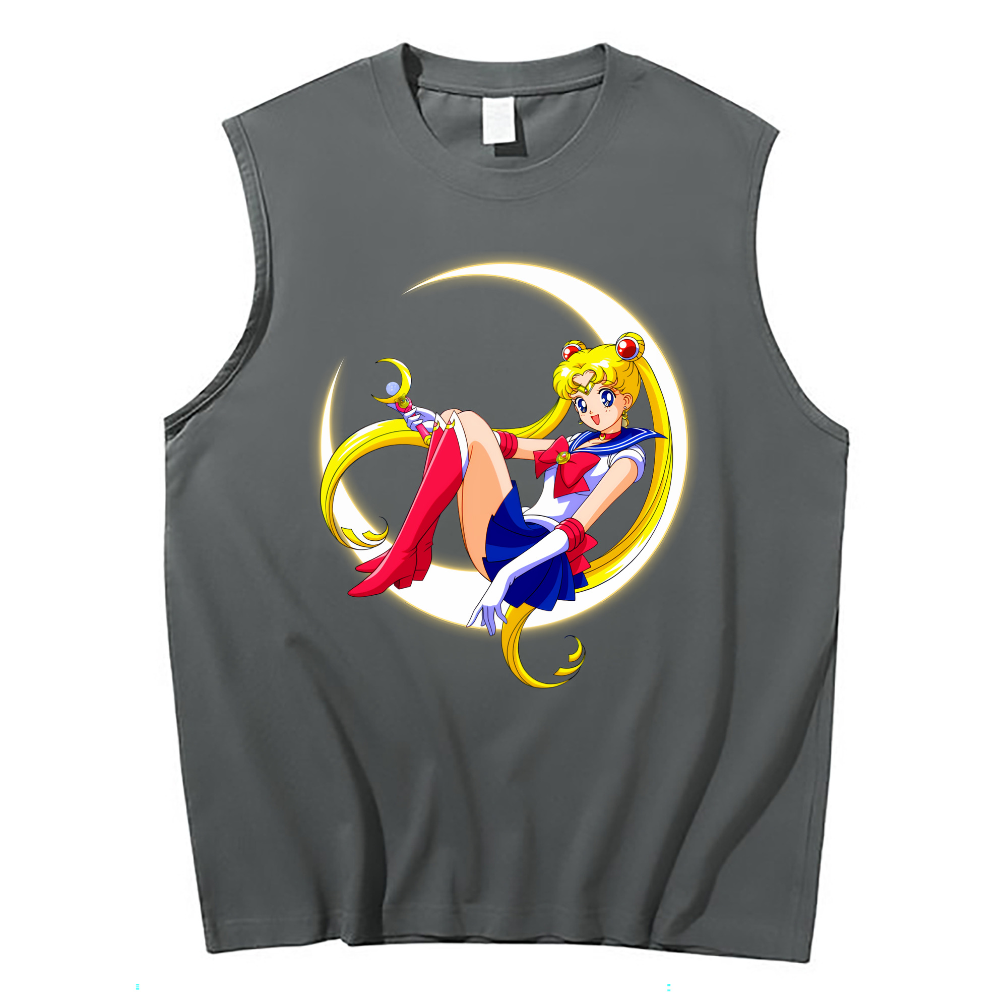 （画像用） 美少女戦士セーラームーン 月野 うさぎ つきの うさぎ Sailor Moon Tsukino Usagi コットン100％タンクトップ（フロントプリント）